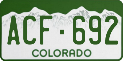 CO license plate ACF692