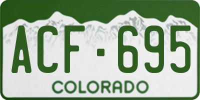 CO license plate ACF695