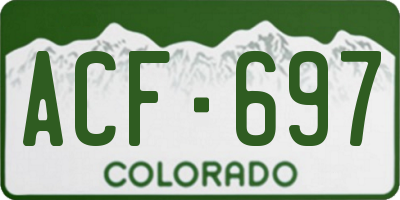 CO license plate ACF697
