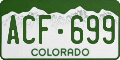 CO license plate ACF699