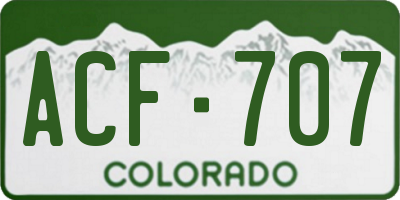 CO license plate ACF707