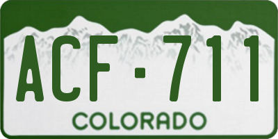 CO license plate ACF711