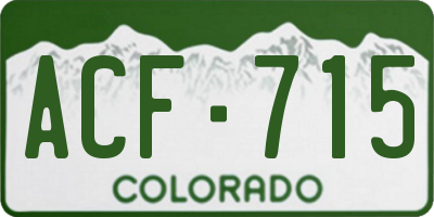 CO license plate ACF715