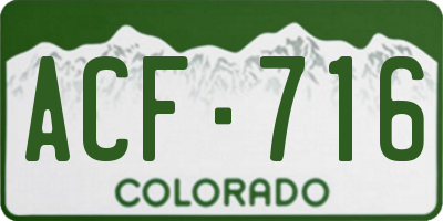 CO license plate ACF716