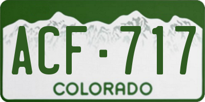 CO license plate ACF717