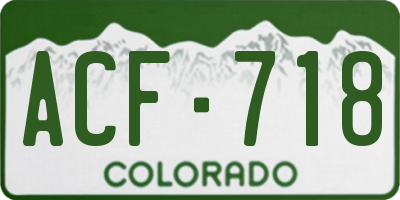CO license plate ACF718