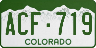 CO license plate ACF719