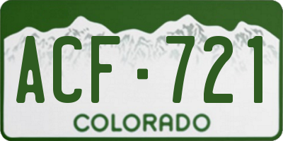 CO license plate ACF721