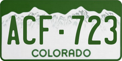 CO license plate ACF723