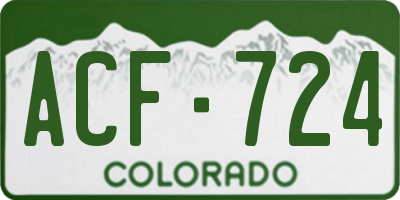 CO license plate ACF724