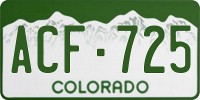 CO license plate ACF725