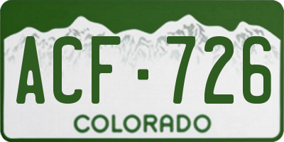 CO license plate ACF726