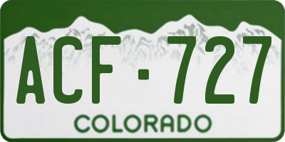 CO license plate ACF727