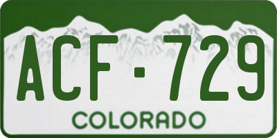 CO license plate ACF729