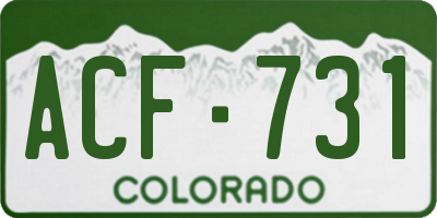 CO license plate ACF731
