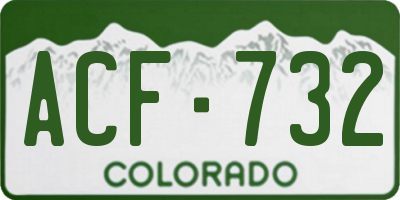 CO license plate ACF732