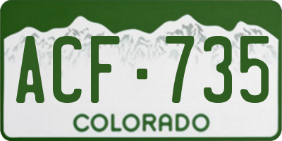 CO license plate ACF735