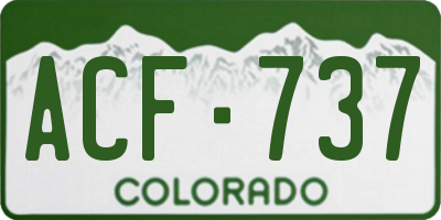CO license plate ACF737
