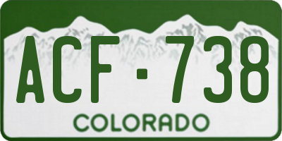 CO license plate ACF738