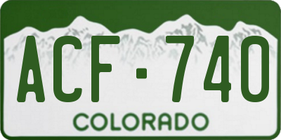 CO license plate ACF740