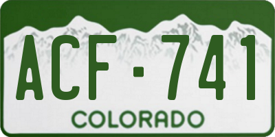 CO license plate ACF741