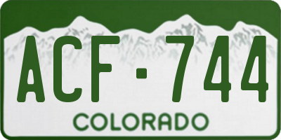 CO license plate ACF744