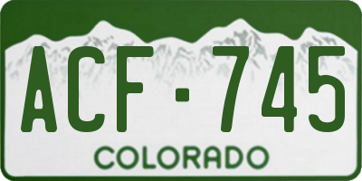 CO license plate ACF745