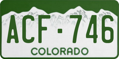 CO license plate ACF746