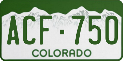 CO license plate ACF750