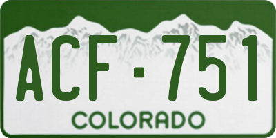 CO license plate ACF751