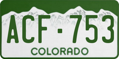CO license plate ACF753