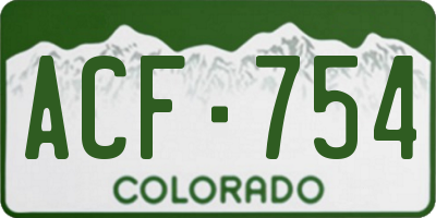 CO license plate ACF754
