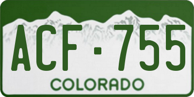 CO license plate ACF755