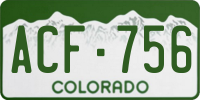 CO license plate ACF756
