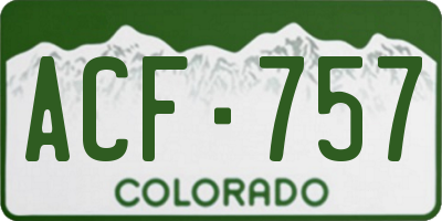 CO license plate ACF757