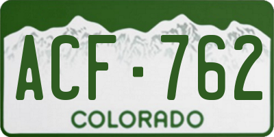 CO license plate ACF762
