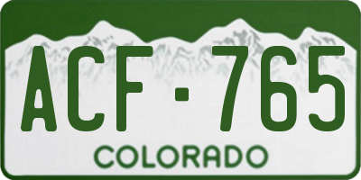 CO license plate ACF765