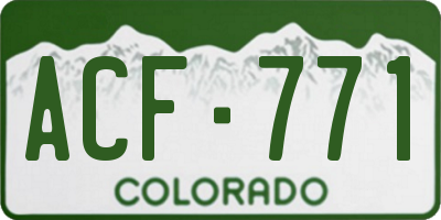 CO license plate ACF771