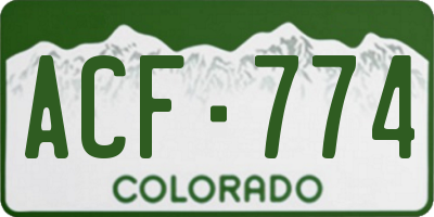 CO license plate ACF774
