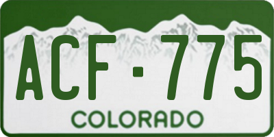 CO license plate ACF775