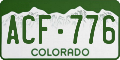 CO license plate ACF776