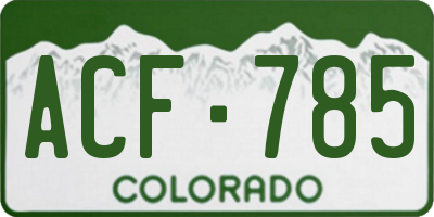 CO license plate ACF785