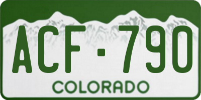 CO license plate ACF790