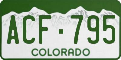 CO license plate ACF795