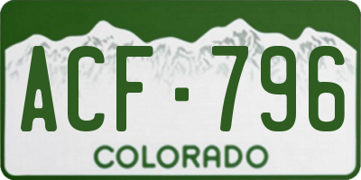 CO license plate ACF796