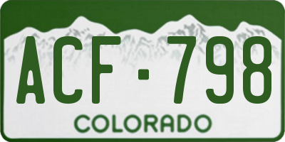 CO license plate ACF798