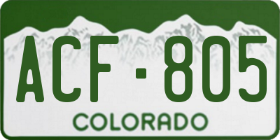 CO license plate ACF805