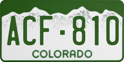 CO license plate ACF810