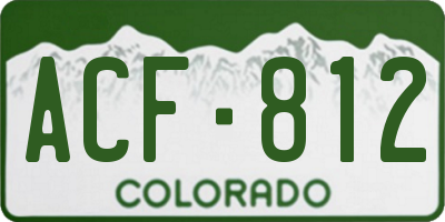 CO license plate ACF812
