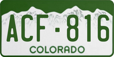 CO license plate ACF816